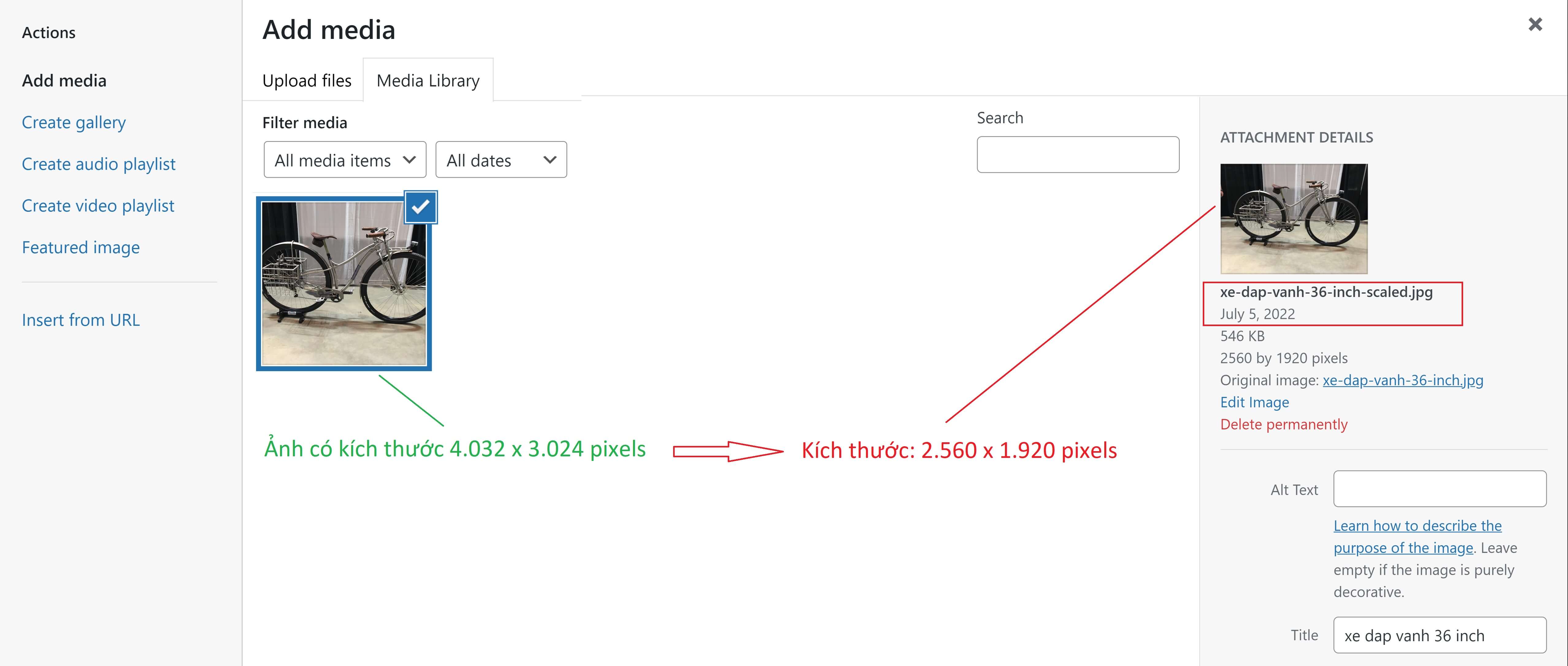 WordPress scaled ảnh sau khi upload